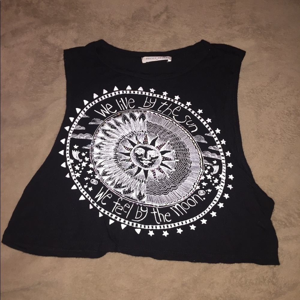 Moon and sun crop top